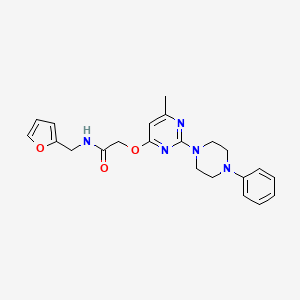 N-(furan-2-ylmethyl)-2-{[6-methyl-2-(4-phenylpiperazin-1-yl)pyrimidin-4-yl]oxy}acetamide