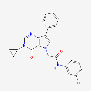 N-(3-chlorophenyl)-2-(3-cyclopropyl-4-oxo-7-phenyl-3,4-dihydro-5H-pyrrolo[3,2-d]pyrimidin-5-yl)acetamide