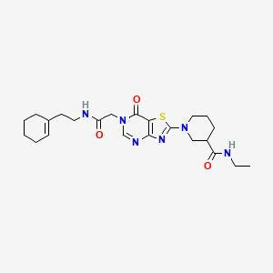 1-[6-(2-{[2-(cyclohex-1-en-1-yl)ethyl]amino}-2-oxoethyl)-7-oxo-6,7-dihydro[1,3]thiazolo[4,5-d]pyrimidin-2-yl]-N-ethylpiperidine-3-carboxamide