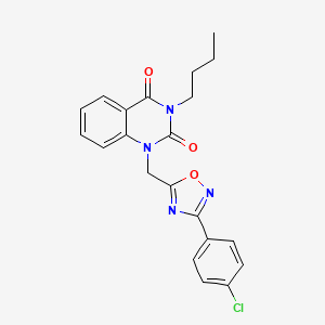 molecular formula C21H19ClN4O3 B14964441 3-butyl-1-((3-(4-chlorophenyl)-1,2,4-oxadiazol-5-yl)methyl)quinazoline-2,4(1H,3H)-dione 