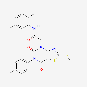 N-(2,5-dimethylphenyl)-2-(2-(ethylthio)-5,7-dioxo-6-(p-tolyl)-6,7-dihydrothiazolo[4,5-d]pyrimidin-4(5H)-yl)acetamide