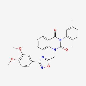 1-((3-(3,4-dimethoxyphenyl)-1,2,4-oxadiazol-5-yl)methyl)-3-(2,5-dimethylphenyl)quinazoline-2,4(1H,3H)-dione