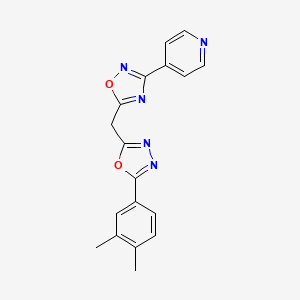 4-(5-{[5-(3,4-Dimethylphenyl)-1,3,4-oxadiazol-2-yl]methyl}-1,2,4-oxadiazol-3-yl)pyridine