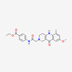 molecular formula C25H27N3O5 B14964462 ethyl 4-{[(8-methoxy-6-methyl-10-oxo-3,4,5,10-tetrahydrobenzo[b][1,6]naphthyridin-2(1H)-yl)acetyl]amino}benzoate 