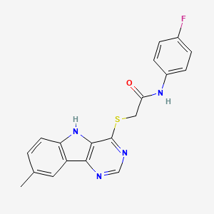 N-(4-Fluorophenyl)-2-({8-methyl-5H-pyrimido[5,4-B]indol-4-YL}sulfanyl)acetamide