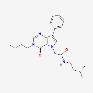 2-(3-butyl-4-oxo-7-phenyl-3,4-dihydro-5H-pyrrolo[3,2-d]pyrimidin-5-yl)-N-(3-methylbutyl)acetamide