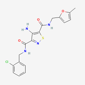 4-amino-N~3~-(2-chlorobenzyl)-N~5~-[(5-methylfuran-2-yl)methyl]-1,2-thiazole-3,5-dicarboxamide