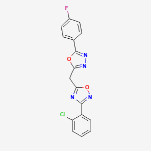 3-(2-Chlorophenyl)-5-{[5-(4-fluorophenyl)-1,3,4-oxadiazol-2-yl]methyl}-1,2,4-oxadiazole