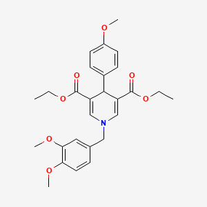 molecular formula C27H31NO7 B14964576 Diethyl 1-(3,4-dimethoxybenzyl)-4-(4-methoxyphenyl)-1,4-dihydropyridine-3,5-dicarboxylate 