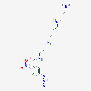 molecular formula C17H28N8O3 B149646 (5-Azido-2-nitrobenzoyl)spermine CAS No. 138109-67-8