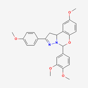 molecular formula C26H26N2O5 B14964611 5-(3,4-Dimethoxyphenyl)-9-methoxy-2-(4-methoxyphenyl)-1,10b-dihydropyrazolo[1,5-c][1,3]benzoxazine 