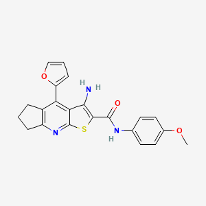 3-amino-4-(2-furyl)-N-(4-methoxyphenyl)-6,7-dihydro-5H-cyclopenta[b]thieno[3,2-e]pyridine-2-carboxamide