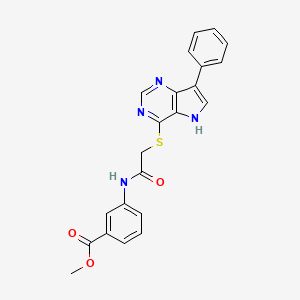 molecular formula C22H18N4O3S B14964627 methyl 3-({[(7-phenyl-5H-pyrrolo[3,2-d]pyrimidin-4-yl)sulfanyl]acetyl}amino)benzoate 