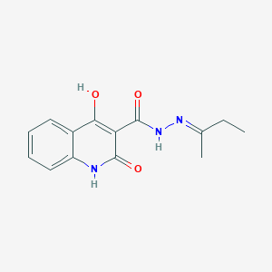 4-hydroxy-N'-[(E)-1-methylpropylidene]-2-oxo-1,2-dihydro-3-quinolinecarbohydrazide