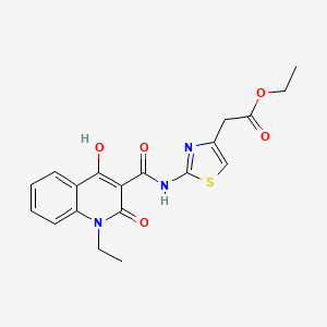 Ethyl (2-{[(1-ethyl-4-hydroxy-2-oxo-1,2-dihydro-3-quinolinyl)carbonyl]amino}-1,3-thiazol-4-yl)acetate