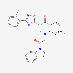 1-[2-(2,3-Dihydro-1H-indol-1-YL)-2-oxoethyl]-7-methyl-3-[3-(2-methylphenyl)-1,2,4-oxadiazol-5-YL]-1,4-dihydro-1,8-naphthyridin-4-one