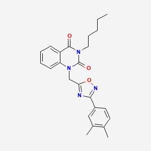 molecular formula C24H26N4O3 B14964682 1-((3-(3,4-dimethylphenyl)-1,2,4-oxadiazol-5-yl)methyl)-3-pentylquinazoline-2,4(1H,3H)-dione 