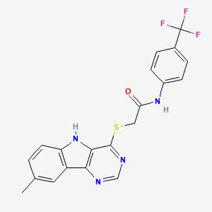 2-({8-Methyl-5H-pyrimido[5,4-B]indol-4-YL}sulfanyl)-N-[4-(trifluoromethyl)phenyl]acetamide