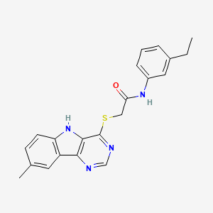 N-(3-Ethylphenyl)-2-({8-methyl-5H-pyrimido[5,4-B]indol-4-YL}sulfanyl)acetamide