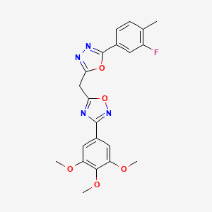 5-{[5-(3-Fluoro-4-methylphenyl)-1,3,4-oxadiazol-2-yl]methyl}-3-(3,4,5-trimethoxyphenyl)-1,2,4-oxadiazole