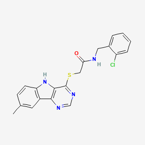 N-(2-chlorobenzyl)-2-[(8-methyl-5H-pyrimido[5,4-b]indol-4-yl)sulfanyl]acetamide