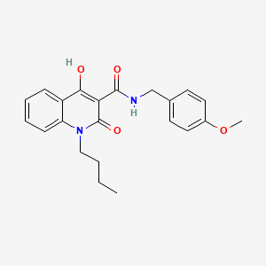 molecular formula C22H24N2O4 B14964764 1-butyl-4-hydroxy-N-[(4-methoxyphenyl)methyl]-2-oxo-1,2-dihydroquinoline-3-carboxamide 