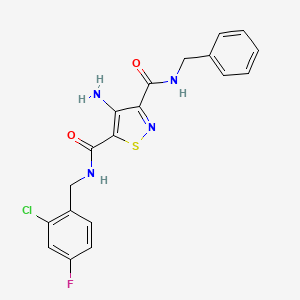 molecular formula C19H16ClFN4O2S B14964776 4-amino-N~3~-benzyl-N~5~-(2-chloro-4-fluorobenzyl)-1,2-thiazole-3,5-dicarboxamide 