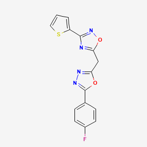 5-{[5-(4-Fluorophenyl)-1,3,4-oxadiazol-2-yl]methyl}-3-(thiophen-2-yl)-1,2,4-oxadiazole