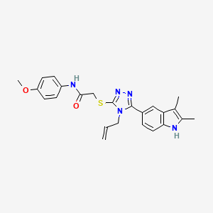 2-{[5-(2,3-dimethyl-1H-indol-5-yl)-4-(prop-2-en-1-yl)-4H-1,2,4-triazol-3-yl]sulfanyl}-N-(4-methoxyphenyl)acetamide