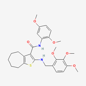 N-(2,5-dimethoxyphenyl)-2-[(2,3,4-trimethoxybenzyl)amino]-5,6,7,8-tetrahydro-4H-cyclohepta[b]thiophene-3-carboxamide