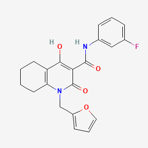 N-(3-fluorophenyl)-1-(furan-2-ylmethyl)-4-hydroxy-2-oxo-1,2,5,6,7,8-hexahydroquinoline-3-carboxamide