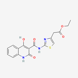 molecular formula C17H15N3O5S B14964866 Ethyl (2-{[(4-hydroxy-2-oxo-1,2-dihydroquinolin-3-yl)carbonyl]amino}-1,3-thiazol-4-yl)acetate 