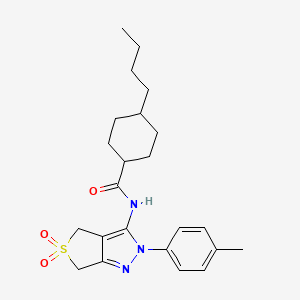 molecular formula C23H31N3O3S B14964871 4-butyl-N-(5,5-dioxido-2-(p-tolyl)-4,6-dihydro-2H-thieno[3,4-c]pyrazol-3-yl)cyclohexanecarboxamide 