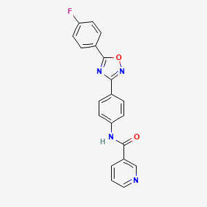 N-{4-[5-(4-fluorophenyl)-1,2,4-oxadiazol-3-yl]phenyl}pyridine-3-carboxamide