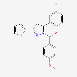 9-Chloro-5-(4-methoxyphenyl)-2-(thiophen-2-yl)-1,10b-dihydropyrazolo[1,5-c][1,3]benzoxazine