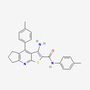 3-amino-N,4-bis(4-methylphenyl)-6,7-dihydro-5H-cyclopenta[b]thieno[3,2-e]pyridine-2-carboxamide