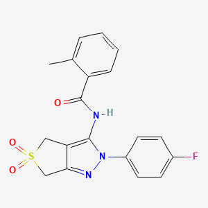 molecular formula C19H16FN3O3S B14964886 N-(2-(4-fluorophenyl)-5,5-dioxido-4,6-dihydro-2H-thieno[3,4-c]pyrazol-3-yl)-2-methylbenzamide 