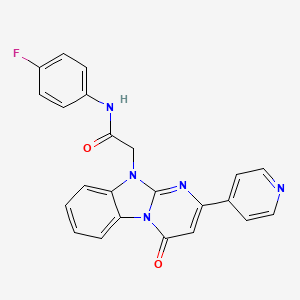 N-(4-fluorophenyl)-2-[4-oxo-2-(pyridin-4-yl)pyrimido[1,2-a]benzimidazol-10(4H)-yl]acetamide