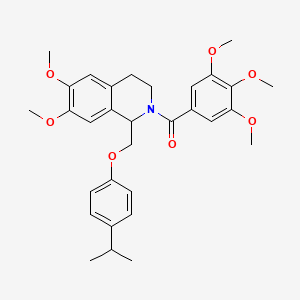 molecular formula C31H37NO7 B14964893 (1-((4-isopropylphenoxy)methyl)-6,7-dimethoxy-3,4-dihydroisoquinolin-2(1H)-yl)(3,4,5-trimethoxyphenyl)methanone 