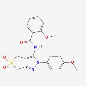 molecular formula C20H19N3O5S B14964950 2-methoxy-N-(2-(4-methoxyphenyl)-5,5-dioxido-4,6-dihydro-2H-thieno[3,4-c]pyrazol-3-yl)benzamide 