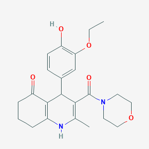 molecular formula C23H28N2O5 B14964954 4-(3-ethoxy-4-hydroxyphenyl)-2-methyl-3-(morpholin-4-ylcarbonyl)-4,6,7,8-tetrahydroquinolin-5(1H)-one 