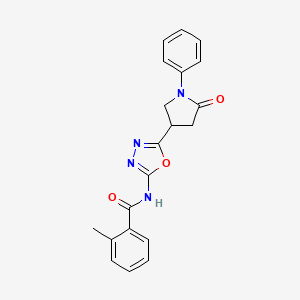 molecular formula C20H18N4O3 B14964987 2-Methyl-N~1~-[5-(5-oxo-1-phenyltetrahydro-1H-pyrrol-3-YL)-1,3,4-oxadiazol-2-YL]benzamide 