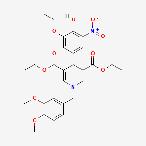 Diethyl 1-(3,4-dimethoxybenzyl)-4-(3-ethoxy-4-hydroxy-5-nitrophenyl)-1,4-dihydropyridine-3,5-dicarboxylate