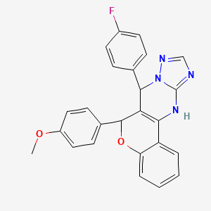 7-(4-fluorophenyl)-6-(4-methoxyphenyl)-7,12-dihydro-6H-chromeno[4,3-d][1,2,4]triazolo[1,5-a]pyrimidine