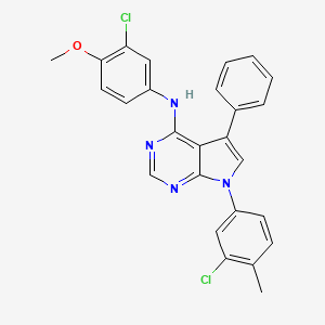 N-(3-chloro-4-methoxyphenyl)-7-(3-chloro-4-methylphenyl)-5-phenyl-7H-pyrrolo[2,3-d]pyrimidin-4-amine