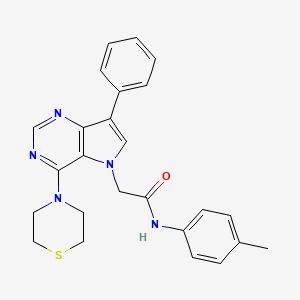 molecular formula C25H25N5OS B14965030 N-(4-methylphenyl)-2-[7-phenyl-4-(thiomorpholin-4-yl)-5H-pyrrolo[3,2-d]pyrimidin-5-yl]acetamide 