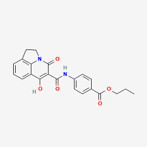 molecular formula C22H20N2O5 B14965086 propyl 4-{[(6-hydroxy-4-oxo-1,2-dihydro-4H-pyrrolo[3,2,1-ij]quinolin-5-yl)carbonyl]amino}benzoate 