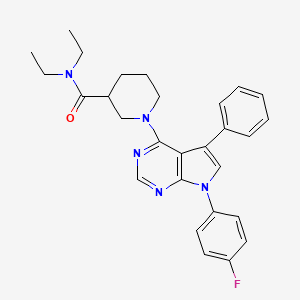 N,N-diethyl-1-[7-(4-fluorophenyl)-5-phenyl-7H-pyrrolo[2,3-d]pyrimidin-4-yl]piperidine-3-carboxamide