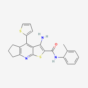 3-Amino-N-(2-methylphenyl)-4-(2-thienyl)-6,7-dihydro-5H-cyclopenta[B]thieno[3,2-E]pyridine-2-carboxamide