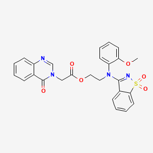 2-[(1,1-dioxido-1,2-benzothiazol-3-yl)(2-methoxyphenyl)amino]ethyl (4-oxoquinazolin-3(4H)-yl)acetate